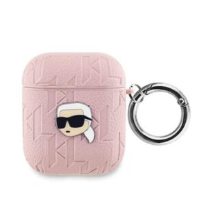 Θήκη Airpod Karl Lagerfeld PU Embossed Karl Head for AirPods 1/2 Pink