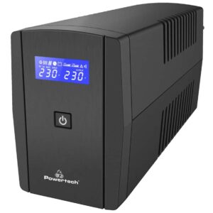 Σταθεροποιητής Ρεύματος PowerTech UPS 1100VA/660W, 230Vac with LCD, 2x Schuko Black