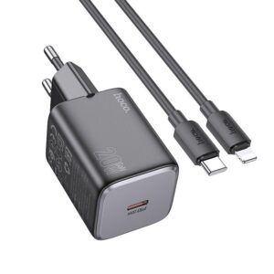 Φορτιστής κινητού Hoco Wall Charger Type C + cable Type C to Lightning QC PD 20W N40 Black