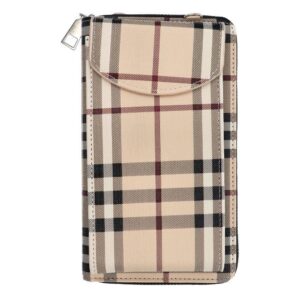 Τσαντάκι Λαιμού Stylish Bag for Mobile Phone Beige Check