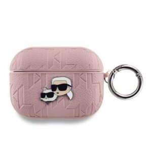 Θήκη Airpod Karl Lagerfeld PU Embossed Karl and Choupette Heads for AirPods Pro Pink
