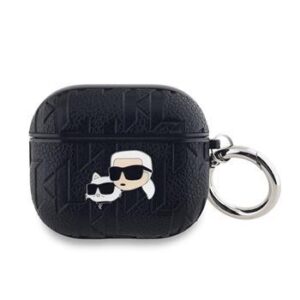 Θήκη Airpod Karl Lagerfeld PU Embossed Karl and Choupette Heads for AirPods 3 Black