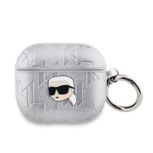 Θήκη Airpod Karl Lagerfeld PU Embossed Karl Head for AirPods 3 Silver