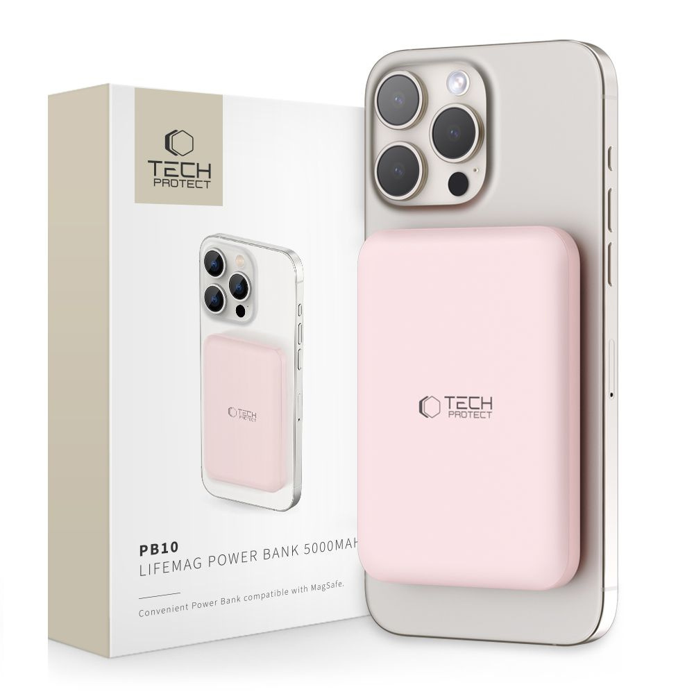Powerbank Tech Protect PB10 LifeMag MagSafe 5000MAH Pink