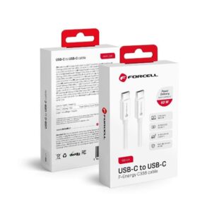 Καλώδιο Forcell F-Energy Type-C to Type-C QC4.0 PD 3A 60W 1m White