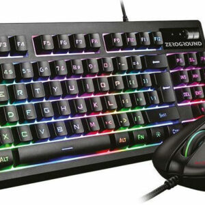 Πληκτρολογιο ZeroGround Keyboard & Mouse Gaming Wired Set AOCHI Black with RGB Light