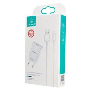 Φορτιστής Κινητού USAMS T21OCLN01 Με Καλώδιο Lightning USB 2.1A Λευκός