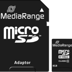 Κάρτα Μνήμης MediaRange Micro SDHC Class 10 with SD Adaptor 8 GB (High Capacity)
