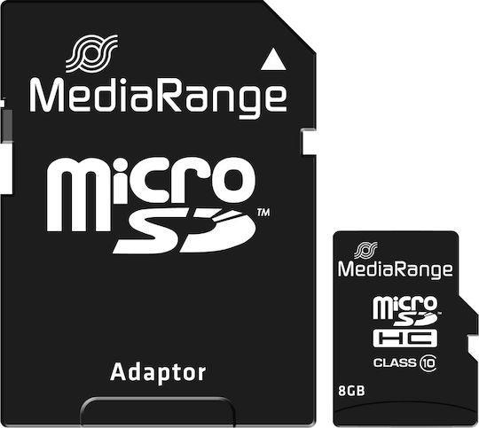Κάρτα Μνήμης MediaRange Micro SDHC Class 10 with SD Adaptor 8 GB (High Capacity)