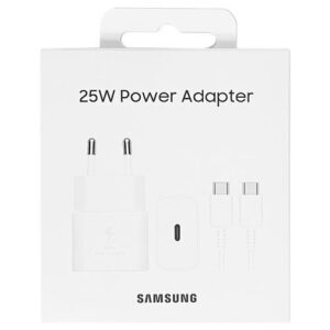 Φορτιστής Κινητού Samsung Travel Charger USB-C 25W with USB-C Cable White