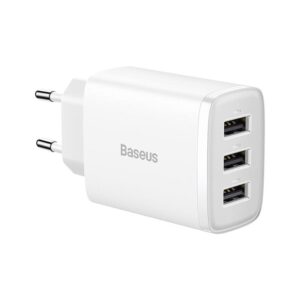 Φορτιστής κινητού Baseus Wall Charger Compact 3 x USB White 17w