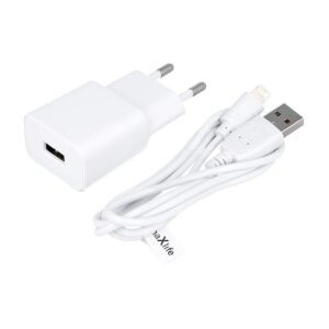 Φορτιστής κινητού Maxlife Charger 1x USB 2.1A white + Lightning Cable
