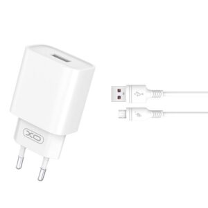 Φορτιστής κινητού XO wall charger CE02D QC 3.0 18W 1x USB white + MicroUSB Cable