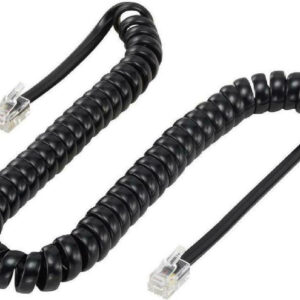 Καλώδιο Powertech τηλεφώνου Spiral RJ10 4P4c Black 2m