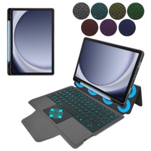 Θήκη Tablet Techsuit KeyTab Pro (with RGB Wireless Keyboard/Stylus Pen Holder) for Samsung Galaxy Tab A9 Plus Black