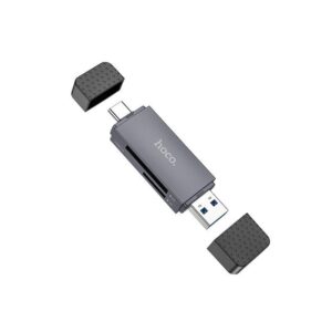 Card Reader Hoco 2IN1 USB A, Type C 3.0 Metal Gray
