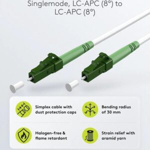 Καλώδιο Οπτικής Ίνας GOOBAY LC-APC 59583 Singlemode OS2 0.5m λευκό