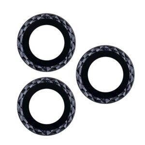 Προστασία Κάμερας Oem Set of Lens Glasses for iPhone 12 Pro Max 6,7" Black Rhombus (3 pcs)
