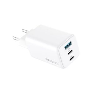 Φορτιστής κινητού Forever GaN PD QC 2x USB-C 1x USB 65W White