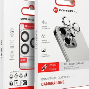 Προστασία Κάμερας Forcell Premium Camera Lens Tempered Glass for iPhone 15 Pro / 15 Pro Max Black Titanium