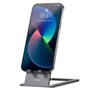 Βάση Κινητού Baseus Desk Holder Foldable for Phone/Tablet with Silicon Pad, Foldable, 360° Adjustable, Aluminium Gray