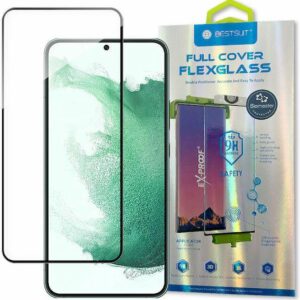 Προστασία οθόνης κινητού Bestsuit 3D Edge Nano Flexi Glass Glass Film Full Screen Tempered Glass With Frame for Samsung Galaxy S22 + (S22 Plus) Transparent