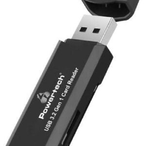 Card Reader Powertech για SD & micro SD USB 3.2 5Gbps Black