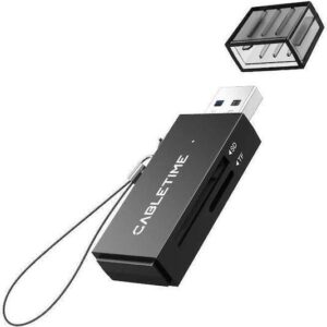 Card Reader Cabletime USB 3.0 για SD/microSD Black