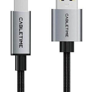 Cabletime USB 2.0 Cable USB-A male - USB-B male Μαύρο 5m