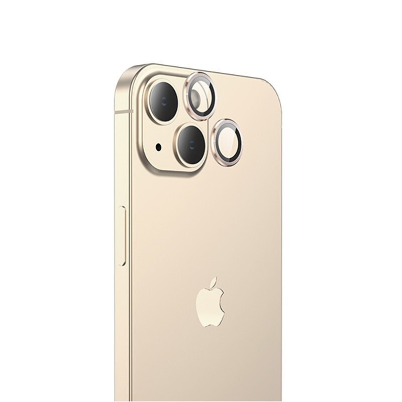 Προστασία Κάμερας Hoco Camera Lens Tempered Glass for Apple iPhone 13 Mini / iPhone 13 Eagle Eye Metal Gold - Image 2