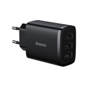 Φορτιστής κινητού Baseus 3 x USB 17W Black