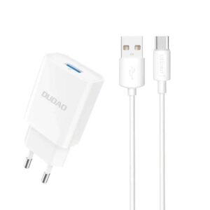 Φορτιστής Κινητού Dudao USB-A, Cable USB A to Type C  2.1A White