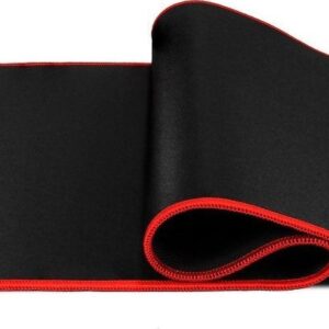 Mousepad Gaming 700x300x3mm / black/ red stitching