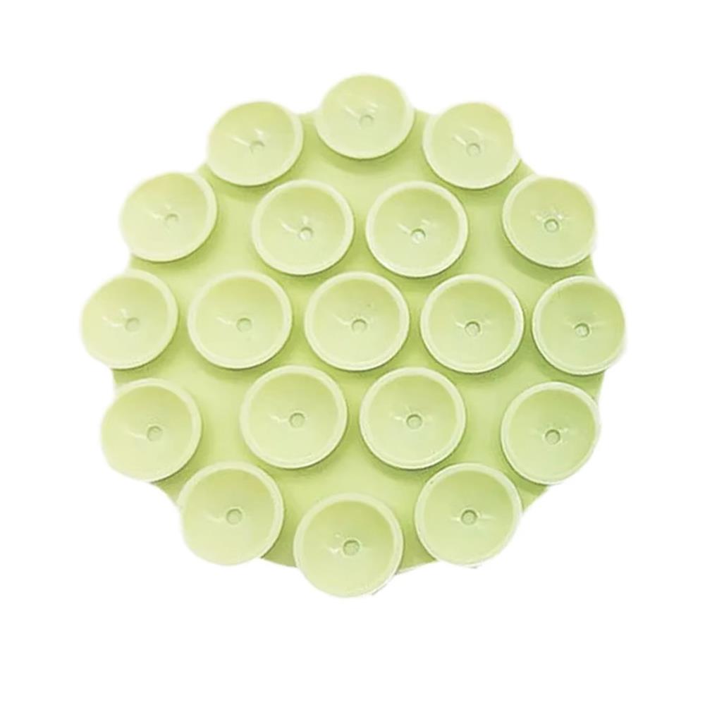 Techsuit Phone Holder Suction Pad for Selfies, Silicone, Adhesive Mount, Round Shape Green