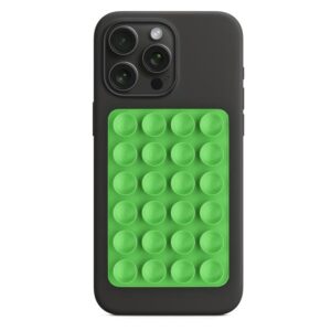 Techsuit Phone Holder Suction Pad for Selfies, Silicone, Adhesive Mount, Rectangular Shape Green