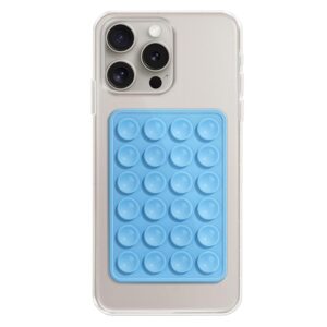 Techsuit Phone Holder Suction Pad for Selfies, Silicone, Adhesive Mount, Rectangular Shape Blue
