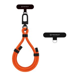 Techsuit Rope Wrist Strap for Phones, Carabiner, Nylon Braided, Durable, Adjustable, Universal Sunset Blaze