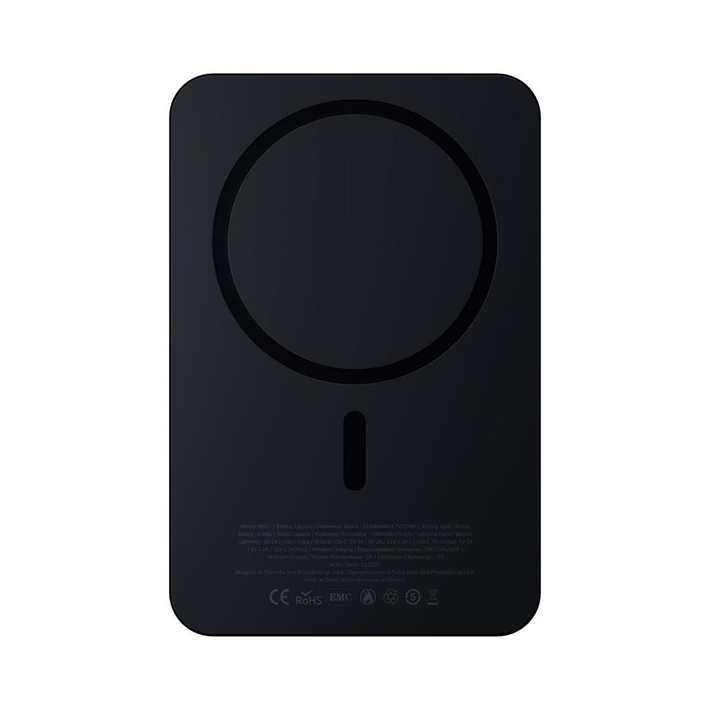 Powerbank 3mk Magnetic HARDY MagSynergy Ni+ - USB-C Cable, Type-C / Lightning, MagSafe, Qi, 10.000mAh, 22.5W Black - Image 2