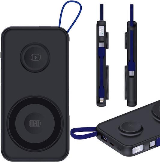 Powerbank 3mk PastelUp USB-A/USB-C/Lightning, MagSafe/Qi, 10.000mAh, 22.5W, Aluminum Black