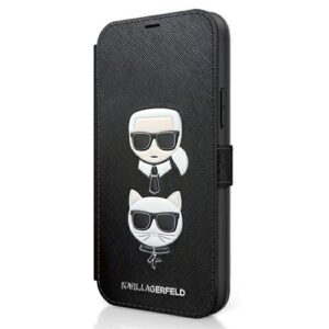 Θήκη κινητού Karl Lagerfeld iPhone 12/12 Pro 6,1" black book Saffiano Karl & Choupette