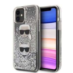 Θήκη κινητού Karl Lagerfeld iPhone 11 Hard Silver Glitter Karl&Choupette