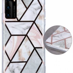 Θήκη κινητού Oem Geometric Marmur  For Huawei P40 Pro Tpu Pink