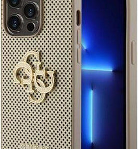 Θήκη Κινητού Guess PU Perforated 4G Glitter Metal Logo for iPhone 15 Pro Gold