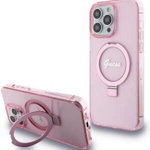 Θήκη Κινητού Guess IML Ring Stand Glitter MagSafe for iPhone 15 Pro Max Pink