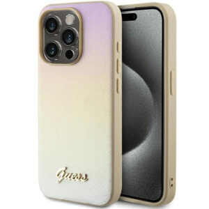 Θήκη Κινητού Guess Leather Iridescent Metal Script for Apple iPhone 15 Pro Max TPU Gold