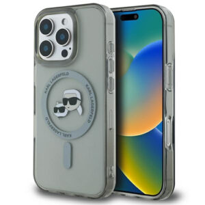 Θήκη κινητού Karl Lagerfeld IML K&CH Heads Metal Frame MagSafe for iPhone 16 Pro Max Black