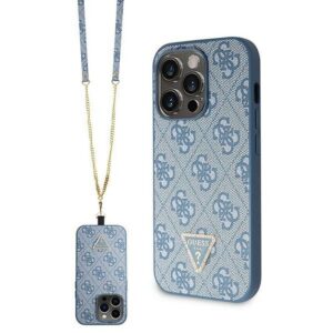 Θήκη κινητού Guess for iPhone 14 Pro Metal Logo Starss Crossbody 4G Blue