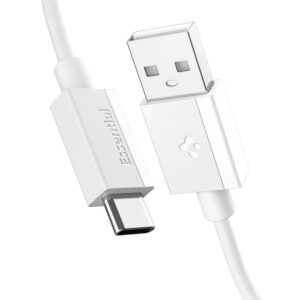 Spigen Data Cable Essential Fast Charging, USB to Type-C, 60W, 480Mbps, 1m White