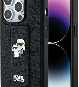 Θήκη κινητού Karl Lagerfeld Original Faceplate Gripstand Saffiano KC Pin for iPhone 13 Pro Black
