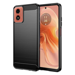 Θήκη κινητού Techsuit Carbon Silicone for Motorola Moto G04 / Moto G24 Black